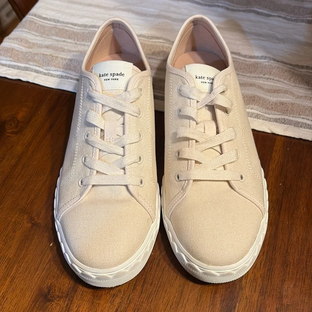 kate spade Cream Canvas Sneakers